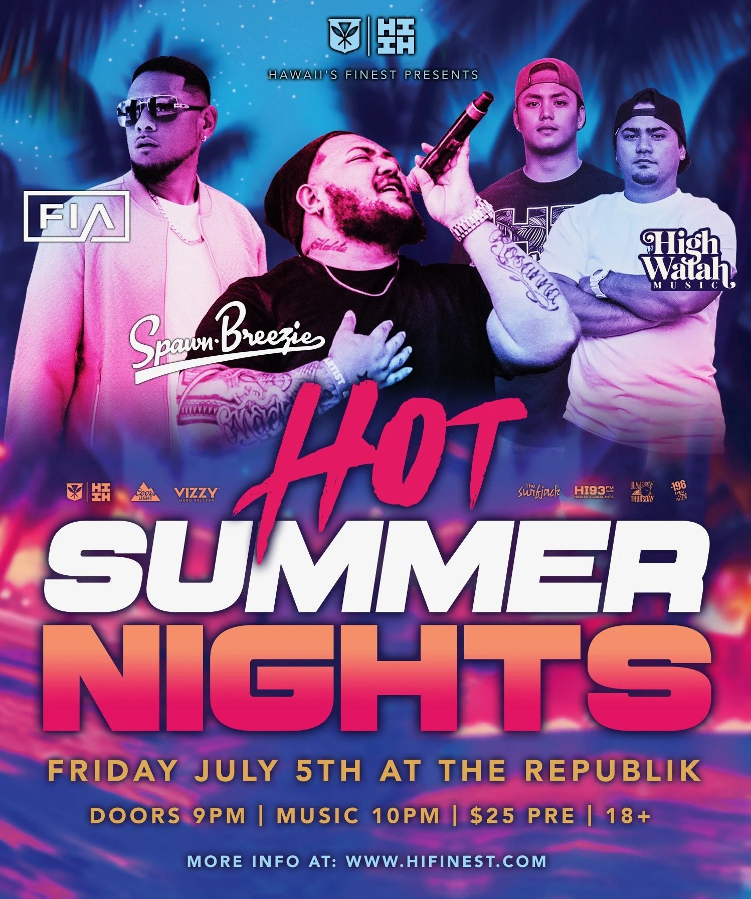 Hot Summer Nights f. Spawnbreezie + Fia + High Watah — Hawaii's Finest